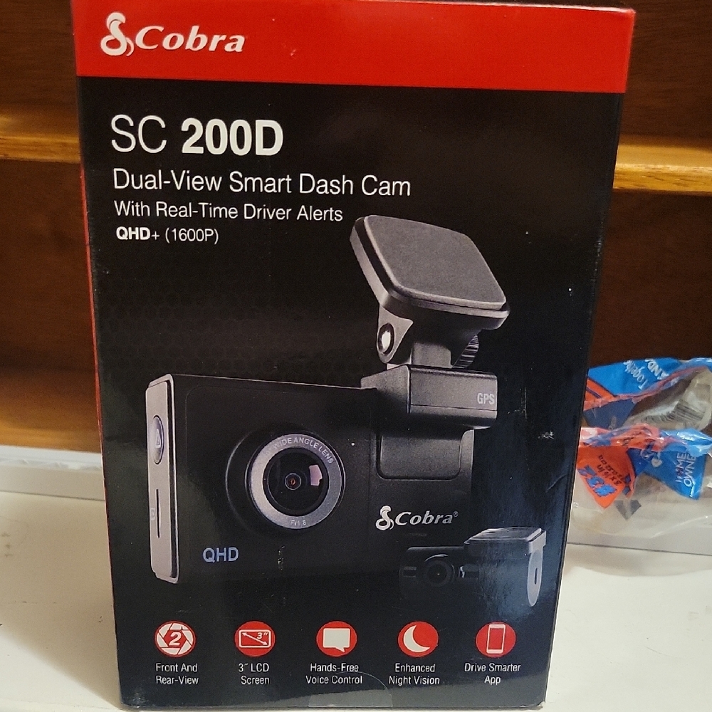 Cobra Black Dual-View On-Dash Camera with Smart Features